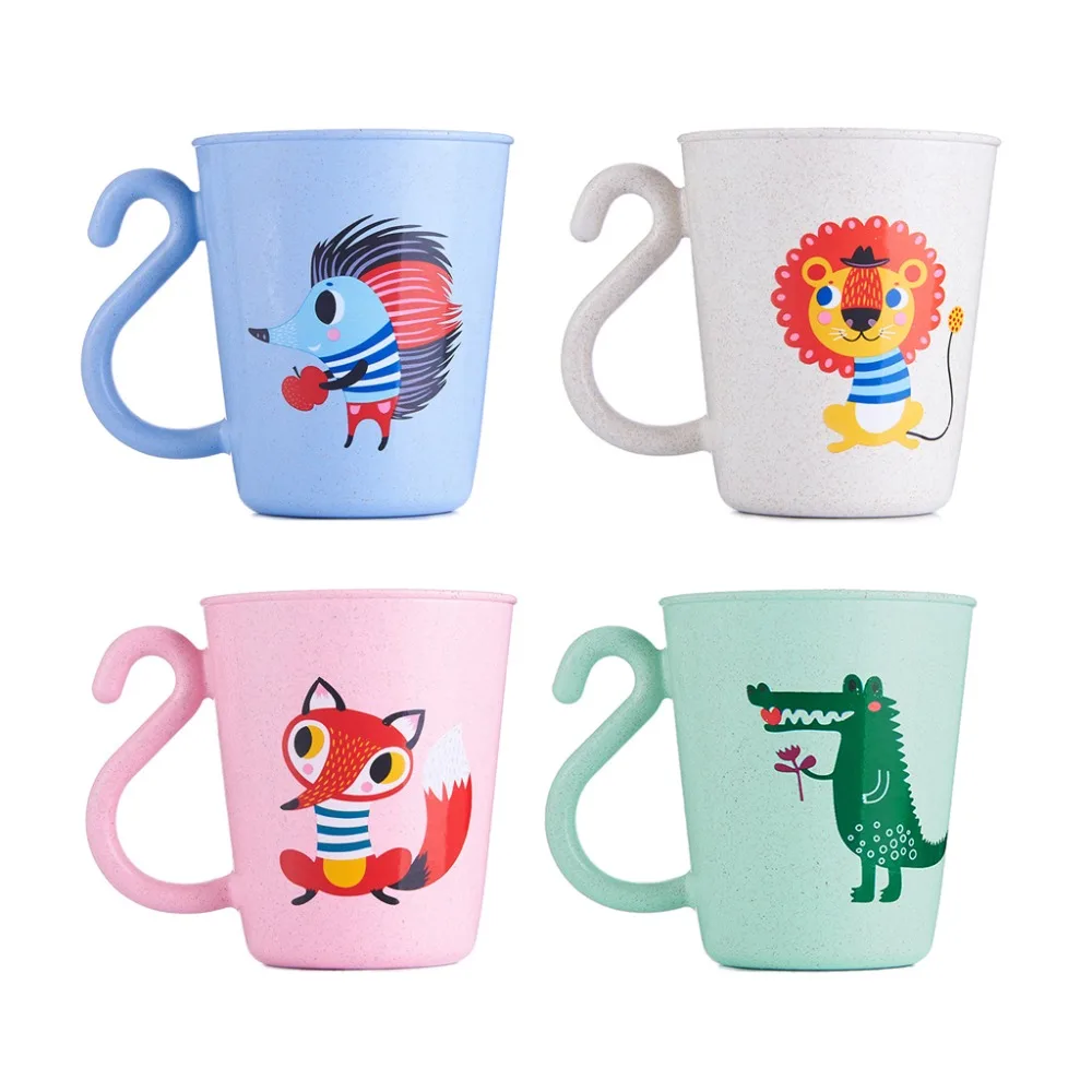 

Lovely Plastic Cartoon Milk Coffee Cup Children Cartoon Washing Cup Toothbrush Holder Cup PP Bathroom Rinse Mug