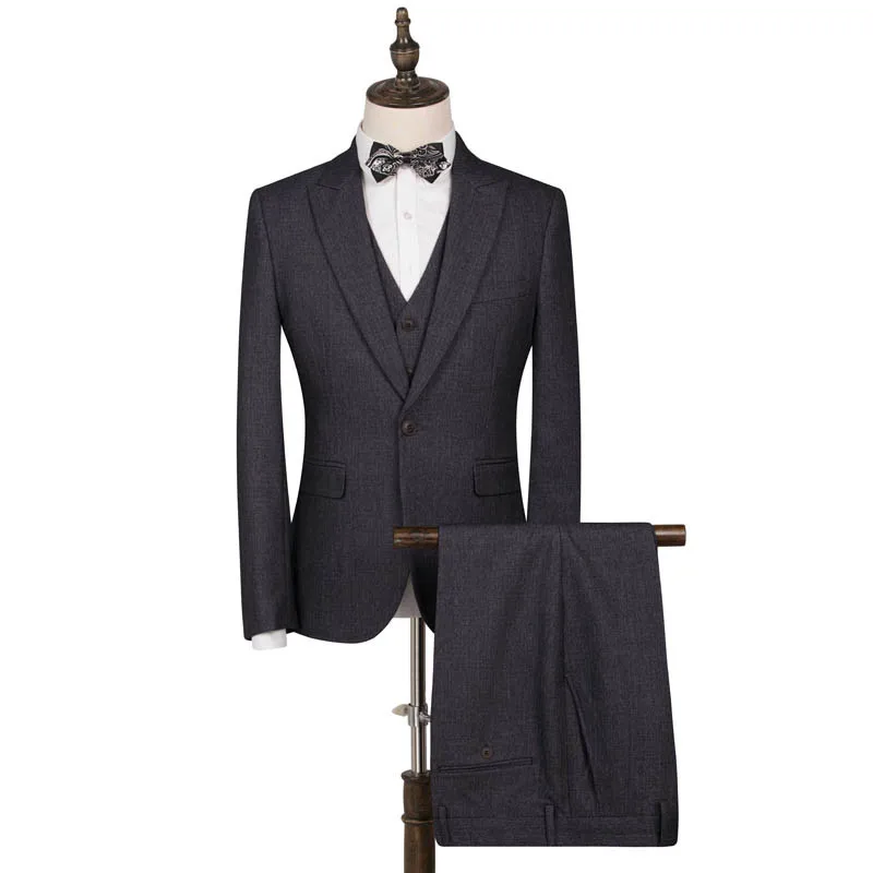 

FOLOBE 2020 новый модный осенний деловой мужской костюм из 3 предметов Свадебный костюм жениха Homme приталенный Британский приличный вечерний костюм