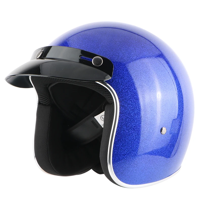 Новые Ретро мотоциклетные шлемы открытый 3/4 лицо мотоциклетный шлем 9 цветов Чоппер мотоциклетные Ретро шлемы Vespa - Цвет: 1