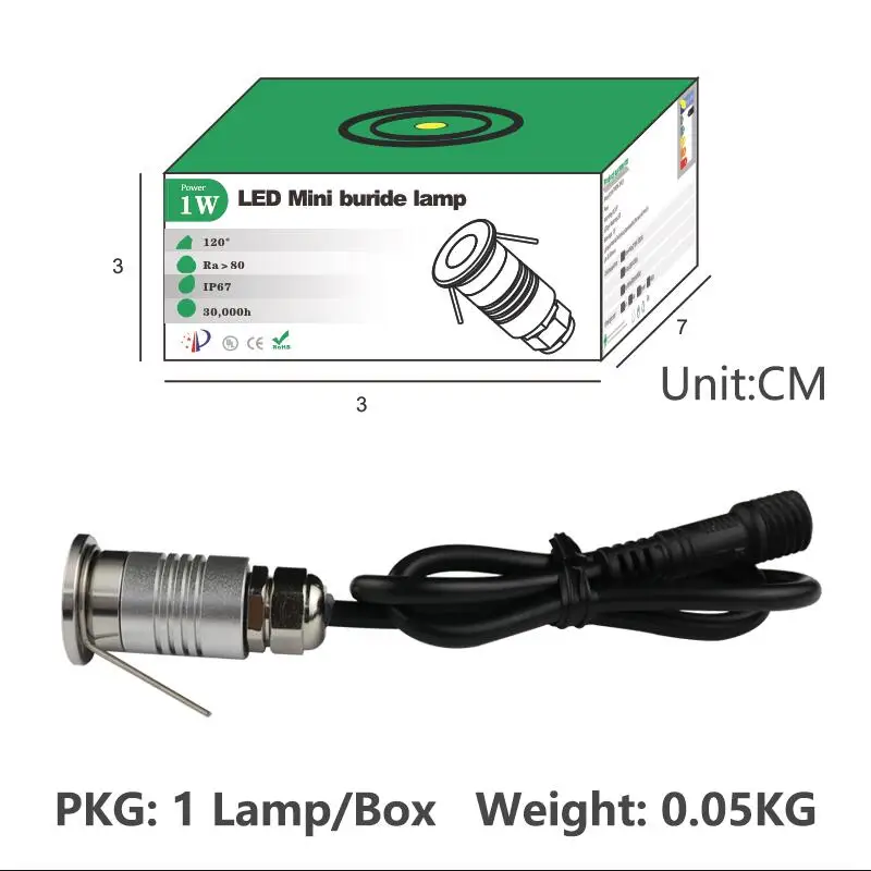 SNYKA 1 Вт CREE LED подземный свет напольный Крытый мини конденсационный наземный