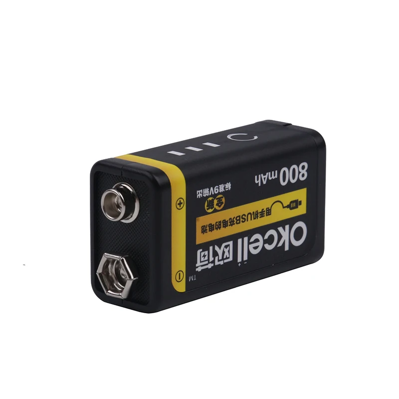 

2Pc 6F22 9V Block Heavy Duty Cell Battery 800mah mirco USB rechargable battery suitable Wireless microphone high power equipment