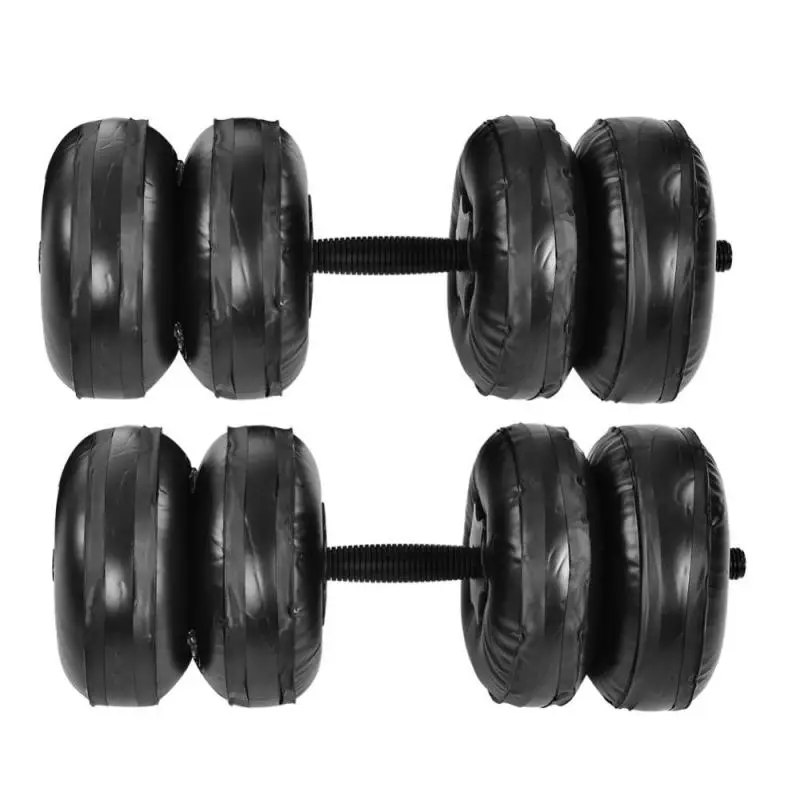 Portable Adjustable Water Dumbbell Set Inflated PVC Weight Dumbbell Body building Gym Fitness Assembly Dumbbell Max. 25kg
