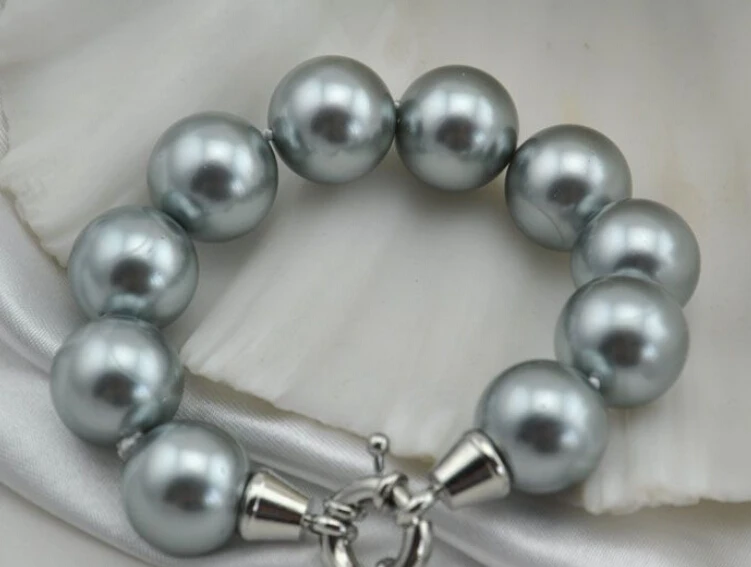 

0550 round gray shell pearl bracelet