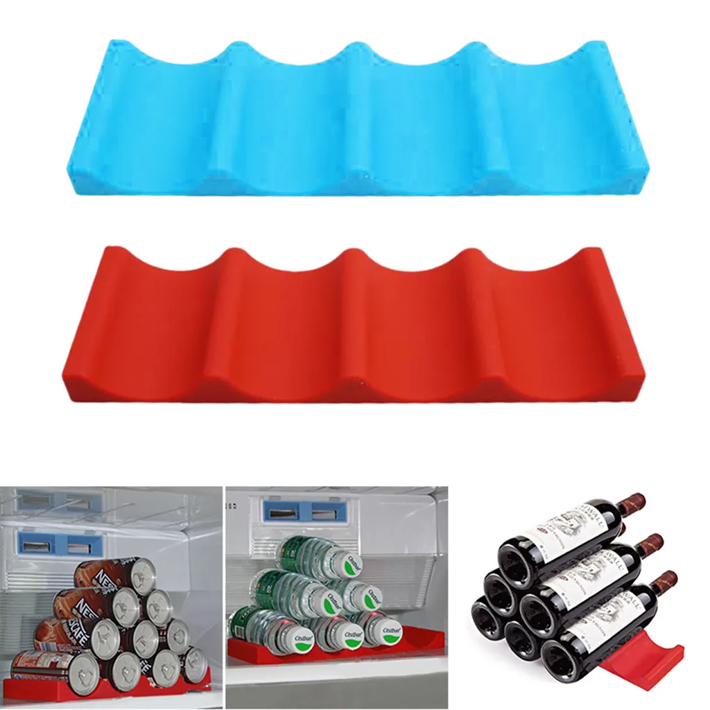 Wine Bottle Organizer Holder Silicone Stacker Cans Fridge Mats