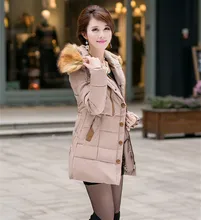 korean fashion clothing 2016 winter new women’s parkas long style Slim Down Parkas hooded jacket coat single breasted outwear