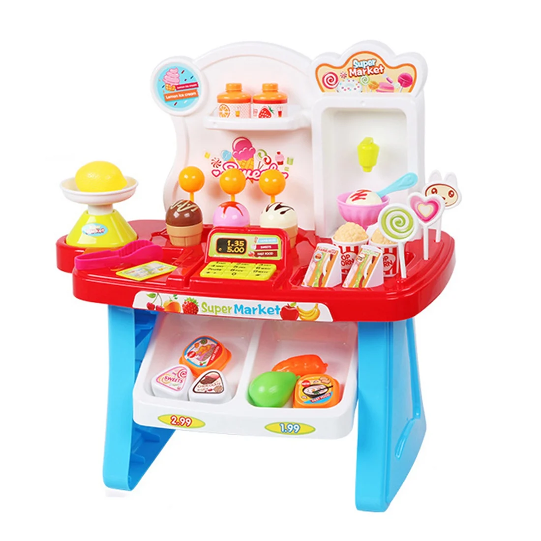 

Best Sale 1 set of children's multi-function simulation mini supermarket cashier ice cream ice cream candy vendor kitchen