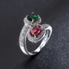 Bague en argent 925 pour femmes, Design rétro Unique, robuste, avec bijoux en Zircon cubique coloré AAA, taille 6, 7, 8, 9, 10 ► Photo 1/5