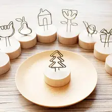 Деревянный и Железный мультяшный держатель для фотографий, держатель для заметок, Круглый Деревянный винтажный кошелек для карт