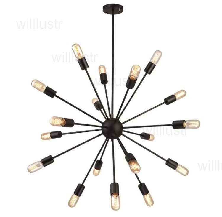 Pingente de Suspensão da Lâmpada Ferro do Vintage Sputnik Restaurante Hotel Barra Loft Café Escritório Shopping Moderno Atômico Starburst Lustre Luz 13 moderno atômico starburst lustre ferro do vintage