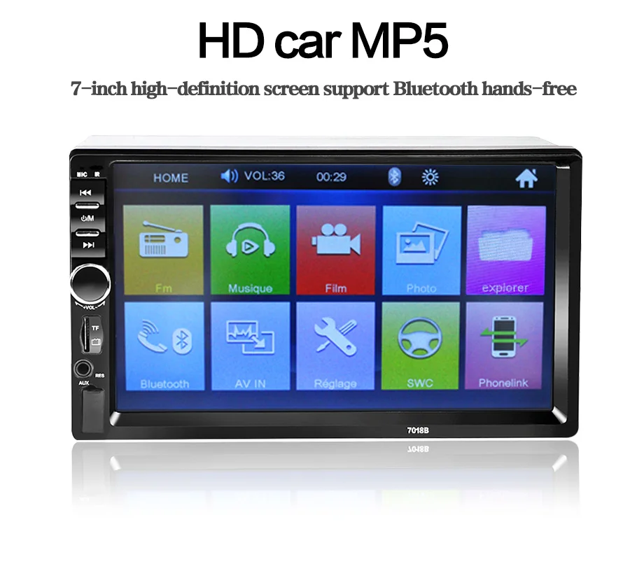 TOPSOURCE 7018B 7 дюймов Bluetooth аудио сенсорный экран автомобиля радио автомобиля аудио стерео автомобиля MP4 MP5 плеер USB поддержка для SD/MMC