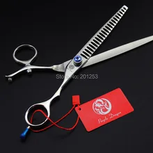 7,5 дюймов 360 градусов вращение уход за питомцем вычесывание ножницы для собак JP440C высокое качество с синим горным хрусталем, 1 шт. LZS0451