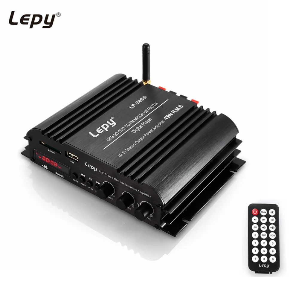 

LP-269S Bluetooth Car Amplifier 2-channel HiFi Stereo Audio Powerful Digital Player EU PLUG Support SD USB FM Remote Control