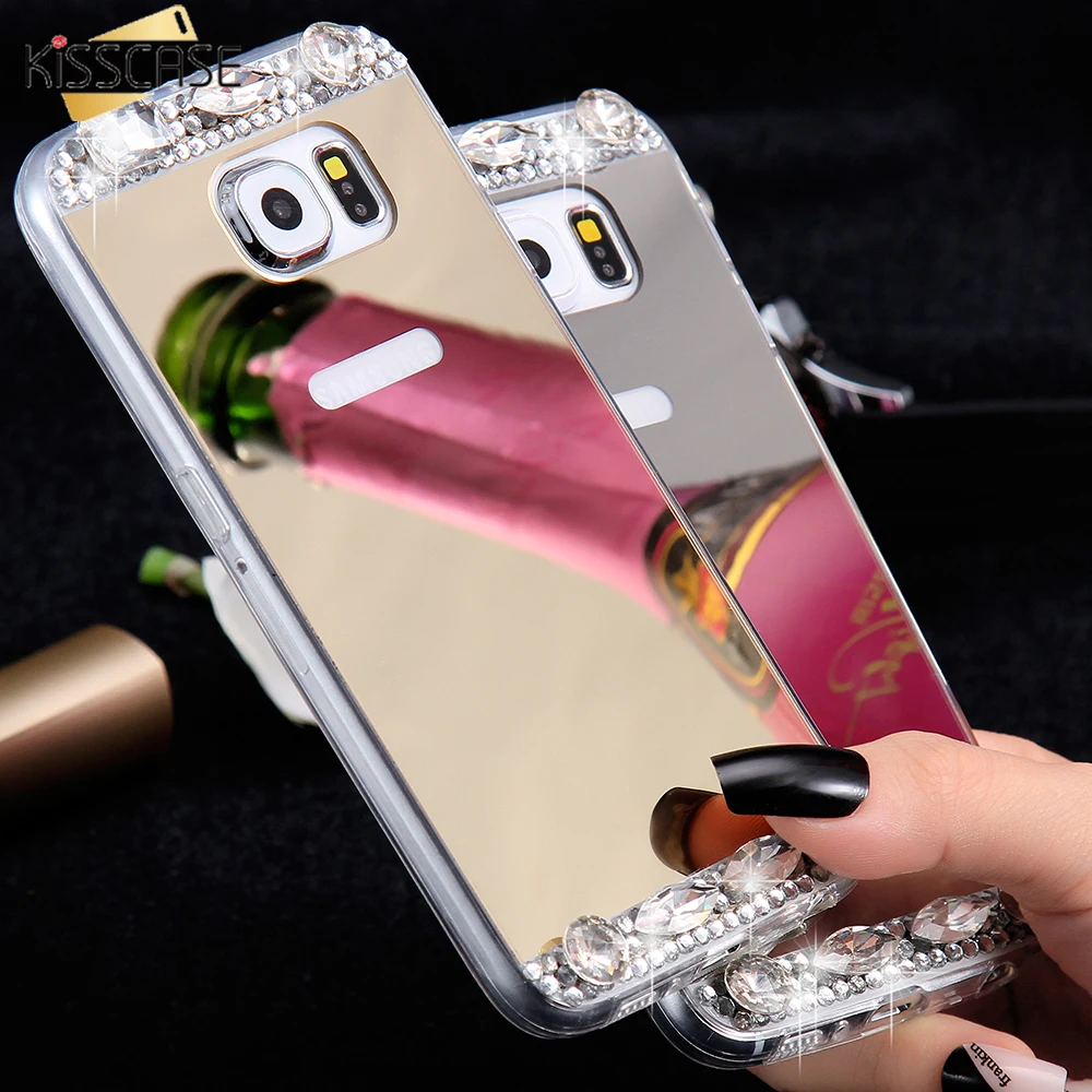 Kisscase роскоши зеркало Алюминий случае Коке для iPhone 6 S 7 Plus чехол телефона Samsung Galaxy S7