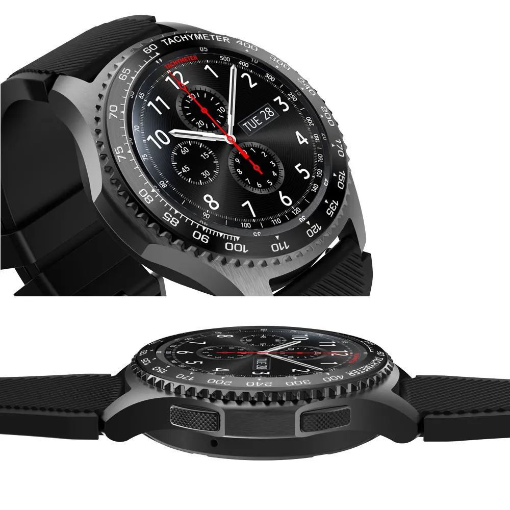 Часы с циферблатом кольцо для samsung gear S3 Frontier/galaxy Watch 46 мм чехол для укладки клеющаяся крышка против царапин защитное кольцо