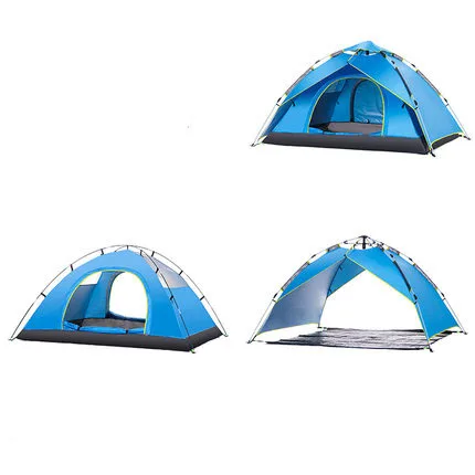 Best Price [TB06]Tent outdoor 3-4 people camping thickening anti-storm rain home speed open automatic two-bedroom one hall 2 single double