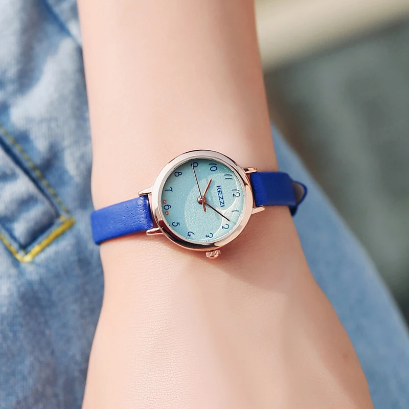 

KEZZI Women Small Watch Fashion Watches Girl Young Arabic Numerals Dial Casual Watch Simple Small Dial Quartz Watch Female Clock