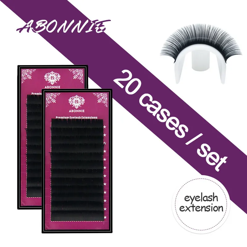 

20 cases set 8~17mm mix premium natural synthetic mink High quality mink eyelash extension makeup individual eyelashes makeup