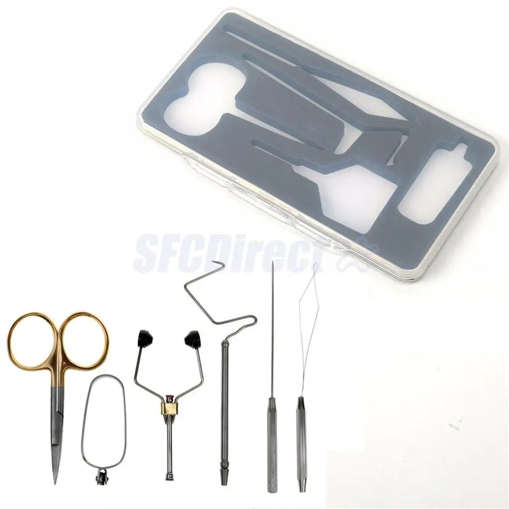 

Fly Tying Tool Kit Travel Tool Set Scissors/Bobbin/Whip/Finisher/Hackle