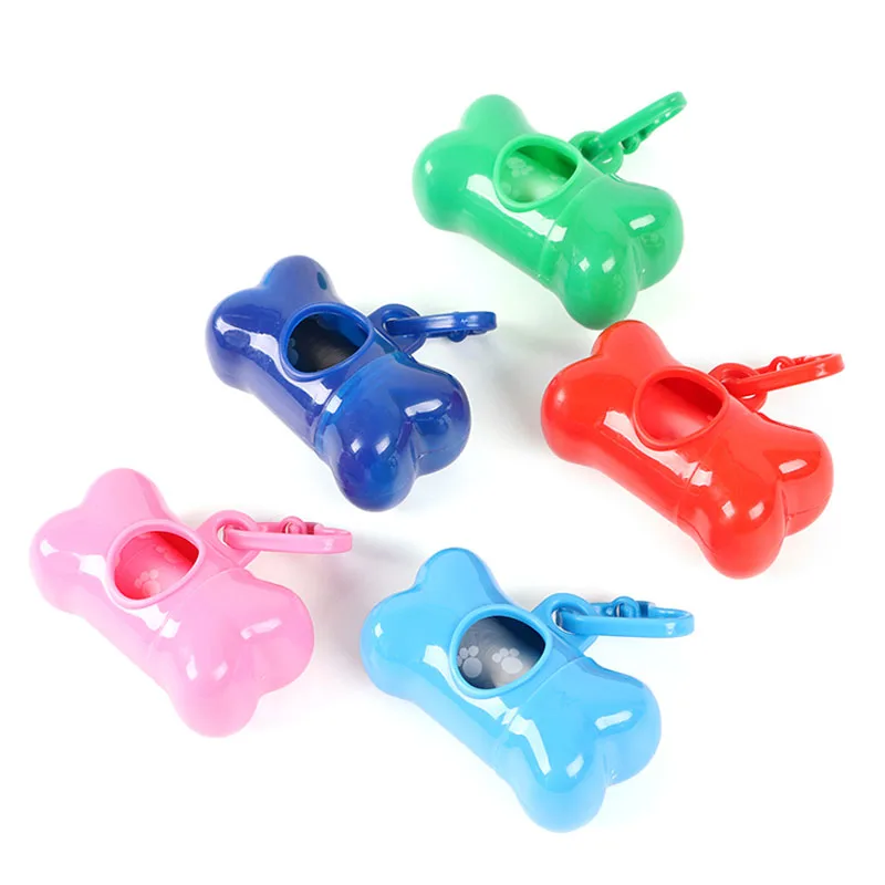 

Lovely Bone Shape Pet Dog Garbage Bags Dispenser Box Pet Waste Poop Bag Storage Boxes Eco-Friendly Pet Supplies Randomly Colors