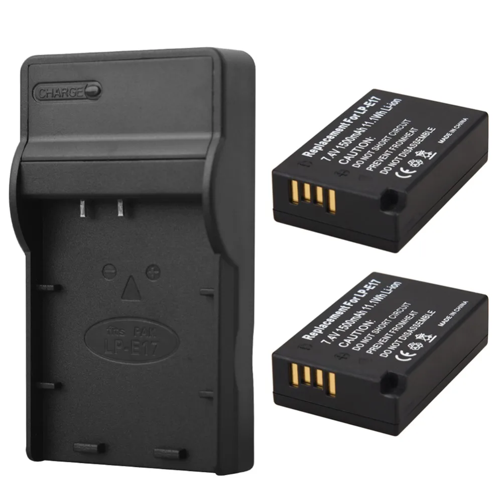 2x 1500mAh LP E17 LPE17 Camera Battery + USB Charger For Canon EOS M3