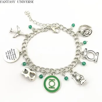 

FANTASY UNIVERSE Free shipping 20pc a lot Green Lantern charm bracelet BDFSDRFD01