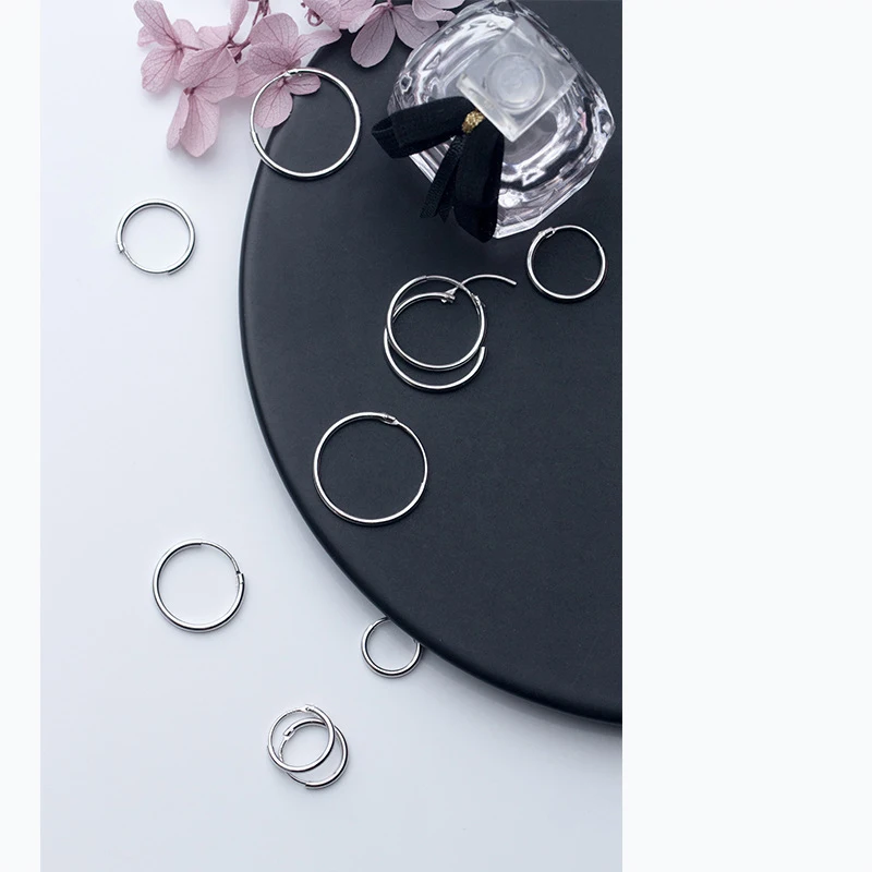 MloveAcc, женские 925 пробы, серебряные серьги-кольца, Круглый Круг, петля, подарки, простые серебряные серьги-кольца, Brincos de Prata