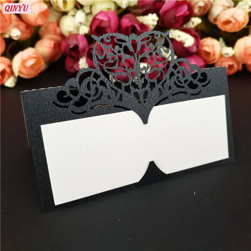 100 stks Seat card Laser Gesneden brumiloft Decoratie Tafel Card Naam Plaats Card brumiloft Decoratie Gunst 5Z SH871