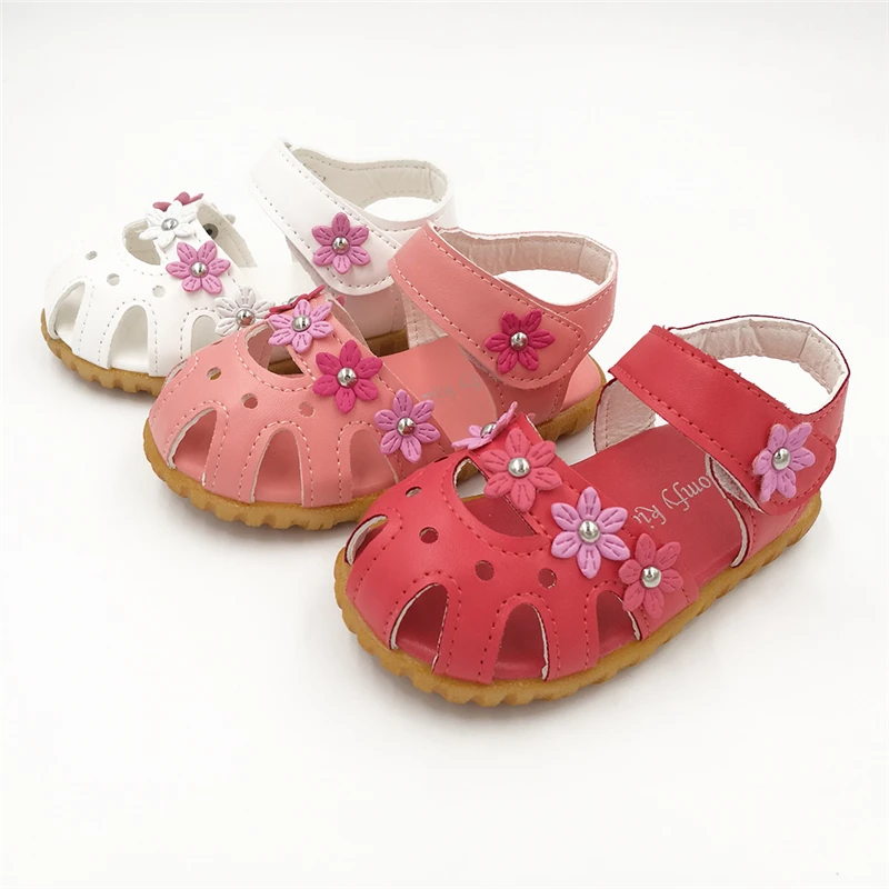 

A-6 Outdoor Soft Bottom Flower children's Sandals Cow Muscle non-slip Soles For Girls