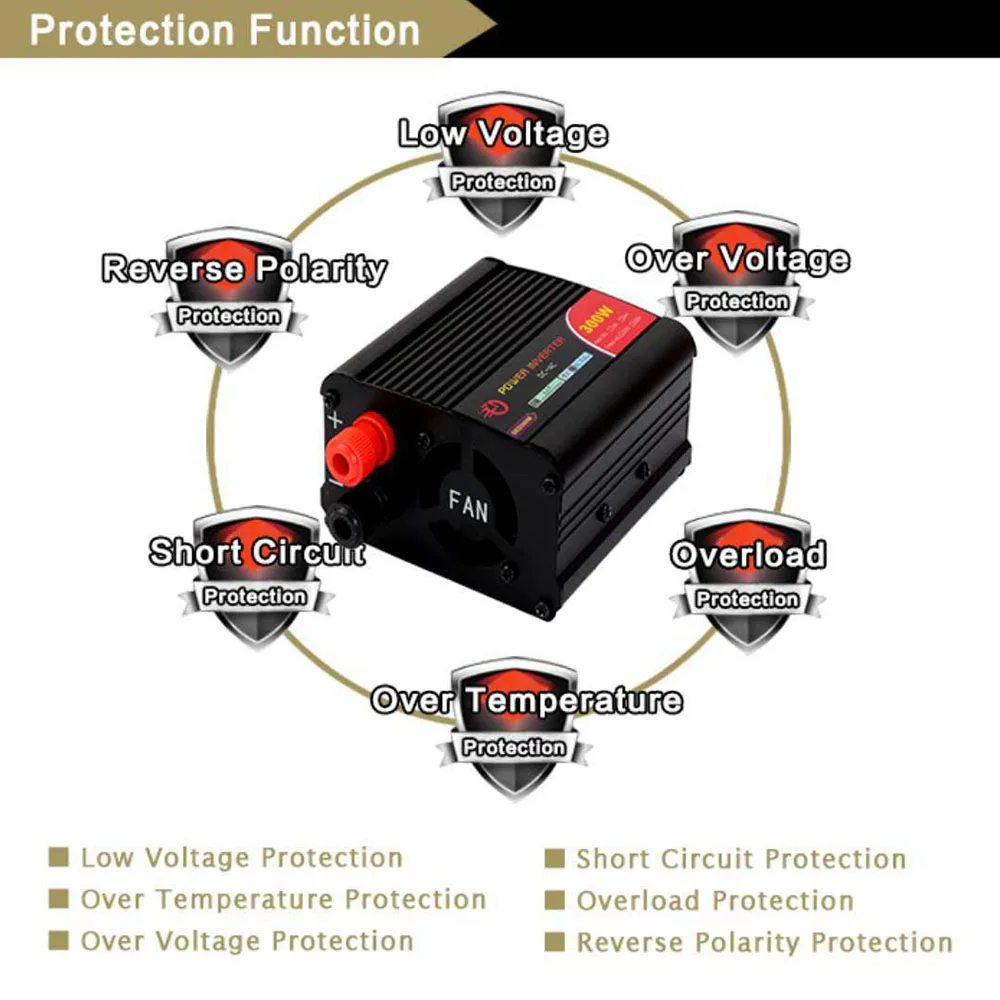 MAHAQI 300 Вт Преобразователь мощности DC 12 В до 220 В AC автомобильный инвертор с автомобильным адаптером Лидер продаж