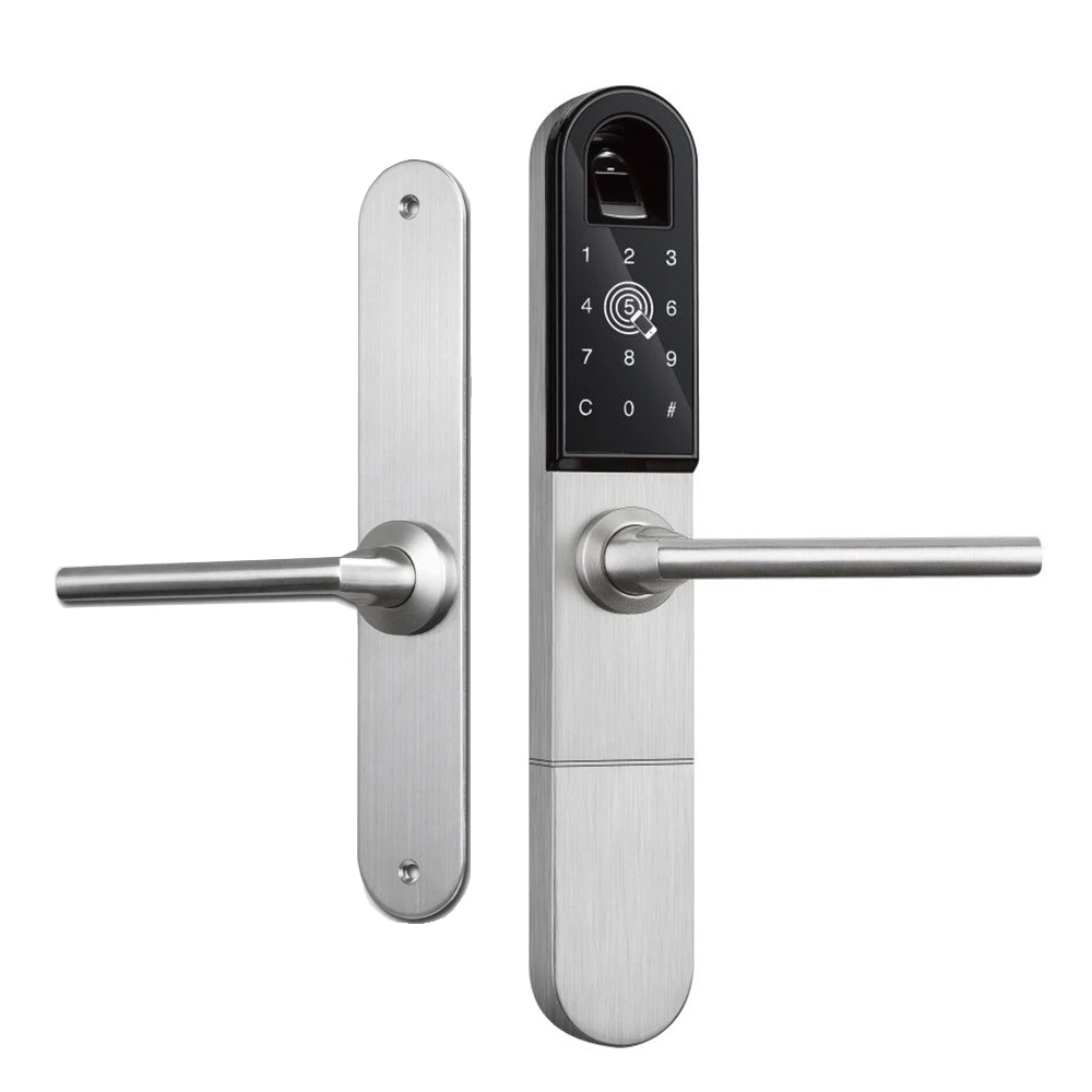 Умный дверной замок с Wi-Fi Bluetooth приложение электронный цифровой код RFID карты Алюминиевый раздвижной стеклянный крючок дверной замок