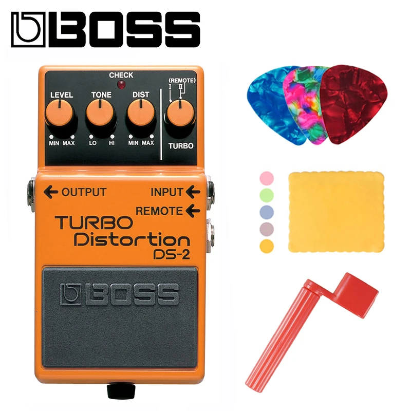 Boss DS 2 Pedal de distorsión Turbo guitarra, con púas, paño y enrollador de cuerdas, Audio|Partes y accesorios de guitarras| - AliExpress
