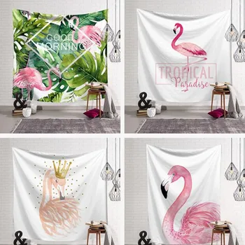 

Flamingo Tapestry Wall Art Tapestries Tropical Home Decorative Door Curtain Living Room Bedspread Sheet Table Cloth