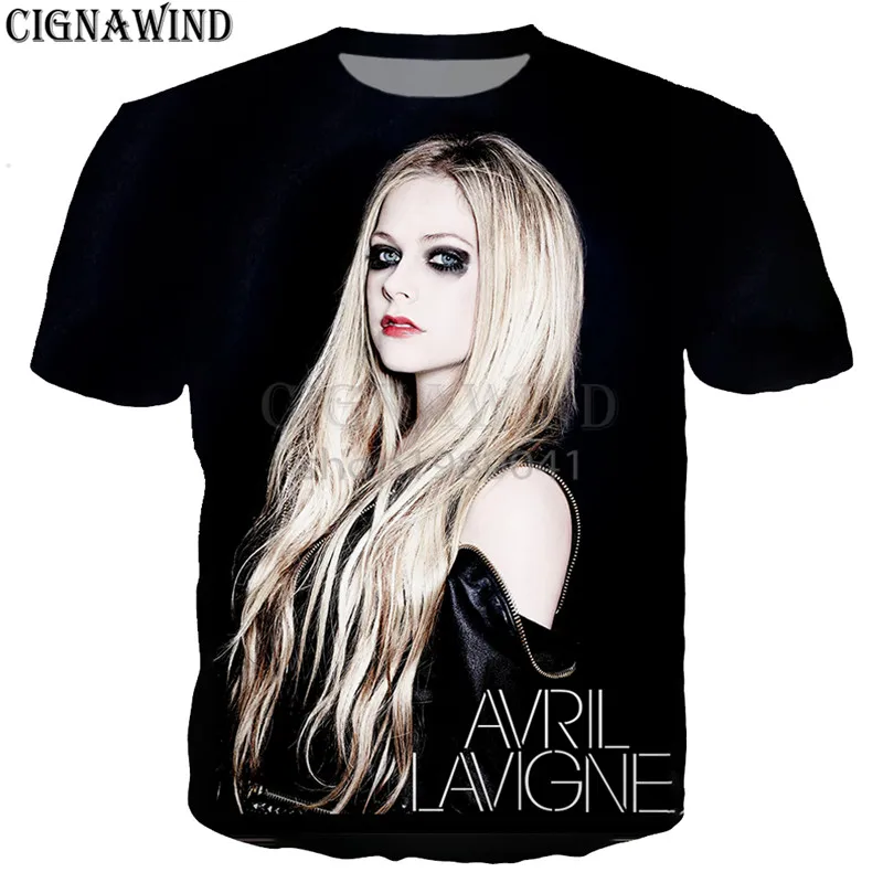 

New arrival singer Avril Lavigne t shirt men/women 3D printed t-shirts Short sleeve hip hop style tshirt streetwear tops