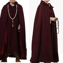 Унисекс Красная Зимняя шерстяная одежда tweedmeditation плащ из мультфильма «Холодное сердце» настоятель буддийского монастыря декоративными застежками, scoat лежал униформа для боевых единоборств из мультфильма «Холодное сердце» bonzewarm capesuits