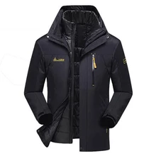 Зимняя парка мужская теплая верхняя одежда куртка Мужская s ветровка водонепроницаемые куртки флисовые бархатные пальто с капюшоном размера плюс 6XL 2 куртки в 1