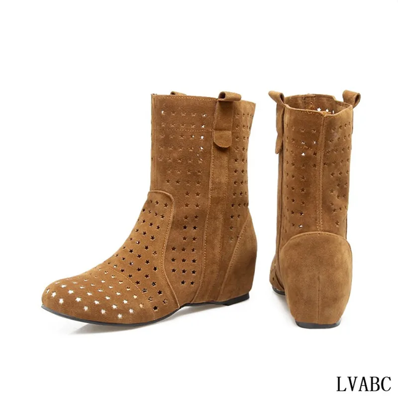 LVABC/Новинка года; женские летние ботинки; ботинки на плоской подошве со скрытой платформой; женская модельная Повседневная обувь; Лидер продаж; Милые A-25 из флока