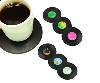 

Free Shipping+Wholesale Spinning Retro Vinyl Record Drinks Coasters Vinyl Coaster Cup Mat,90pcs/lot