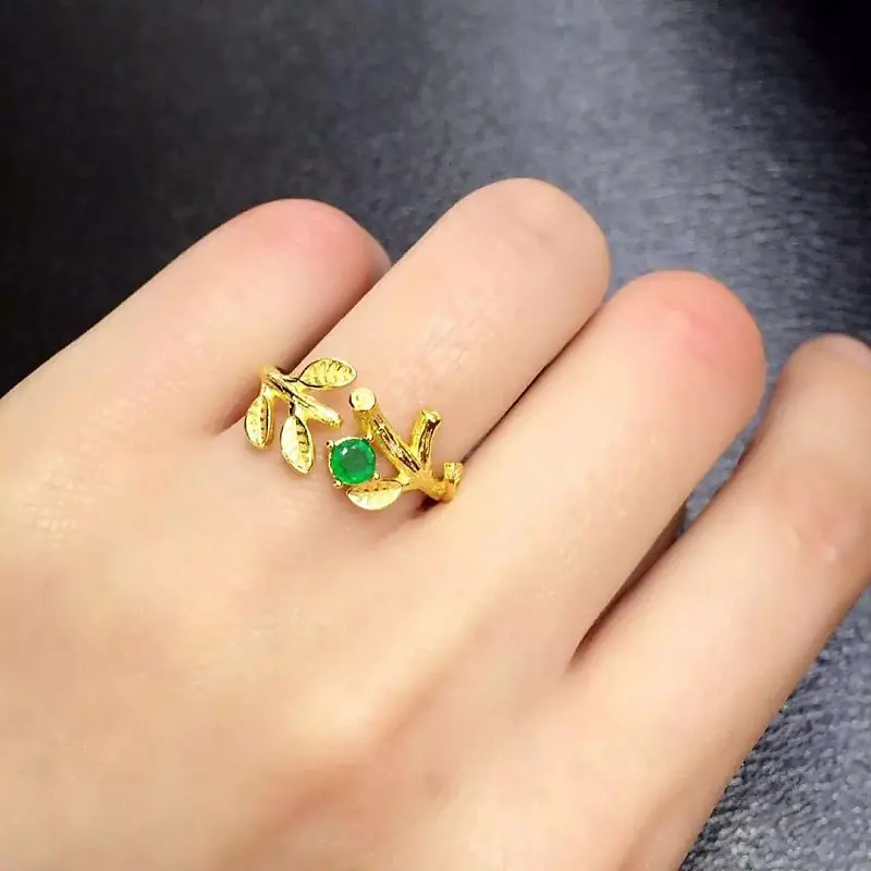 

Jewelry Anillos Qi Xuan_Fashion Jewelry_Colombia Green Stone Flower Rings_S925 Solid Silver Woman Rings_Factory Directly Sales