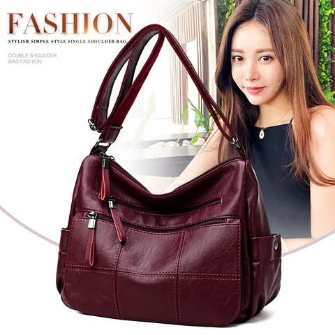 Bolsas de Couro para Mulheres Bolsas do Mensageiro do Vintage Designer de Mulheres Bolsa de Ombro Mulheres Bolsa Crossbody Tote Top-handle Bags