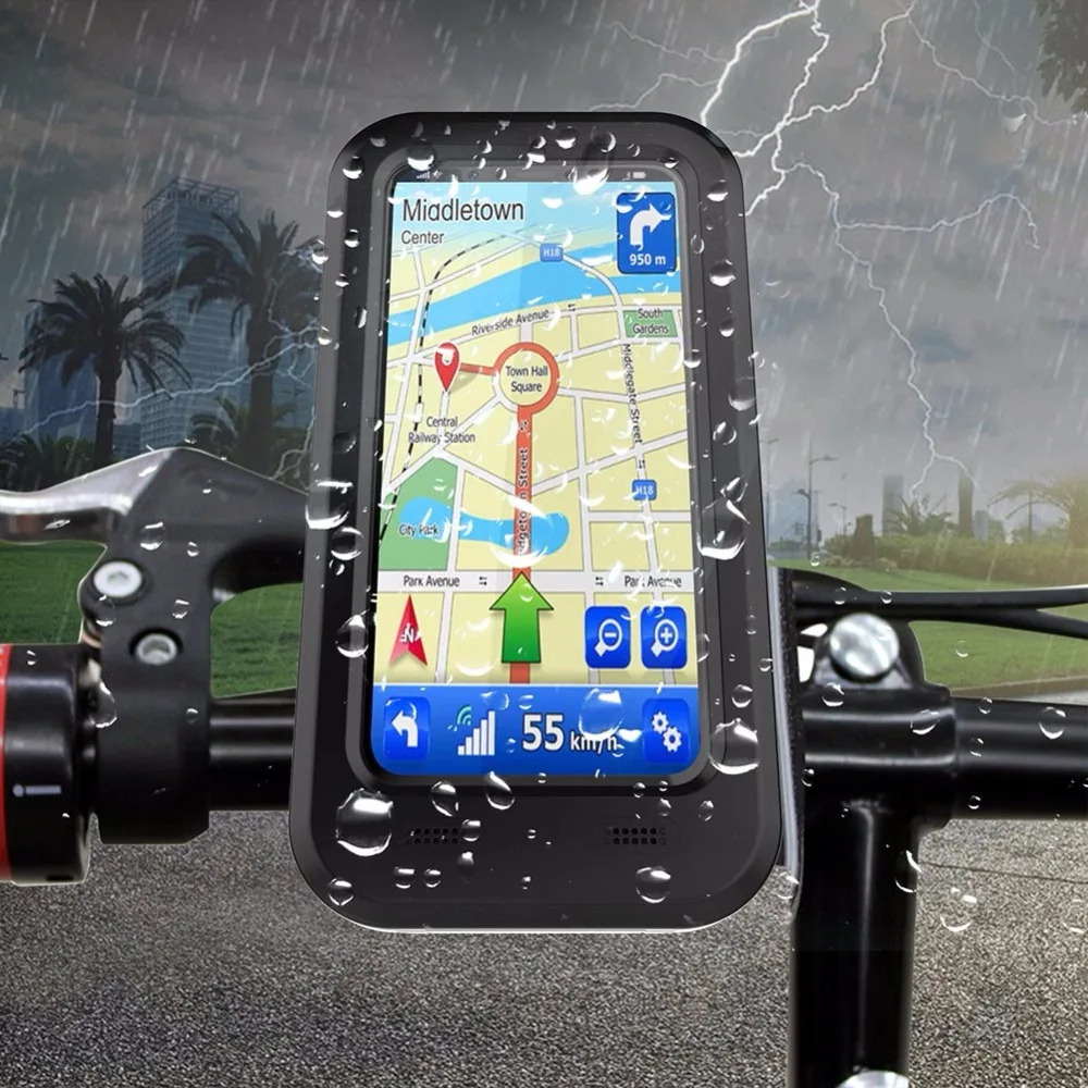 

Waterproof Motorcycle Bike Handlebar Mount Holder Case for iPhone X 6 7 8plus Outdoor Shockproof Bicycling Case Cover