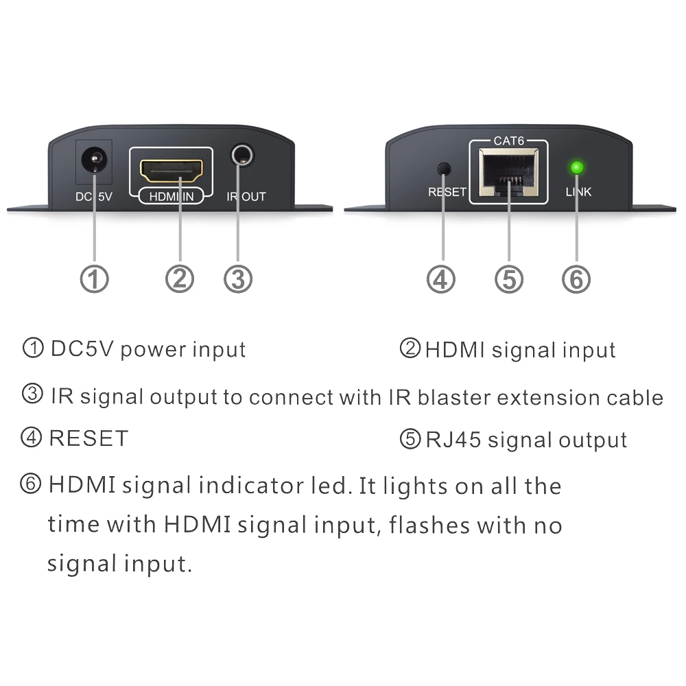  Neoteck HDMI Extender Adapter 1080P Up to 60M HDMI Transmitter Receiver RX/TX Over CAT6 Cable With 