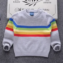 AD/осенне-зимний хлопковый свитер радужного цвета Верхняя одежда для маленьких детей вязаный свитер для мальчиков и девочек детская весенняя одежда от 12 месяцев до 5 лет