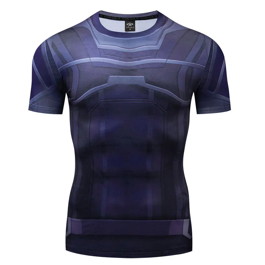 Мужская футболка с коротким рукавом супер герой 3D футболка облегающая стрейчевая мужская футболка мужская Спортивная футболка фитнес-футболки Йога футболка для тренировок 4XL - Цвет: DT012