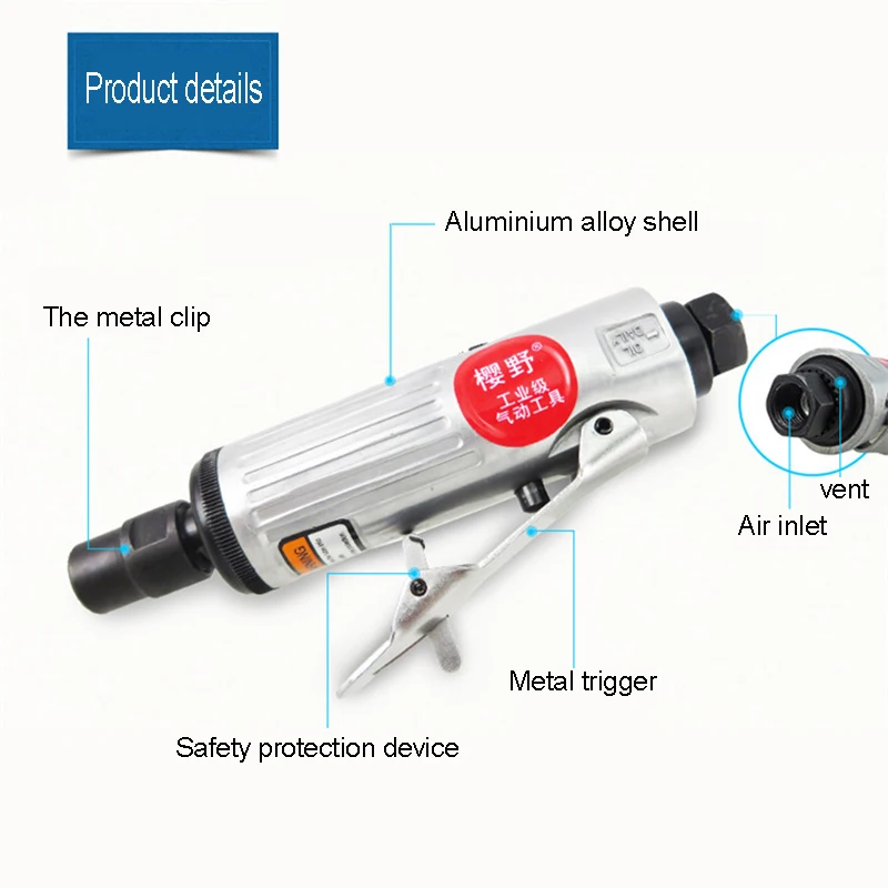 1/4" Pneumatic Tools Air Grinder Kit Micro Die Pneumatic Grinding Machine With Grinding Polish Stone Sanding Machine Tool