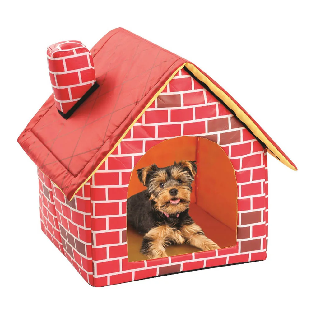 

New Pet Small Dog Red House Folding Portable Cat Bed House Soft Warm Dog Bed Puppy Blanket For Chihuahua Pet Bed Supply