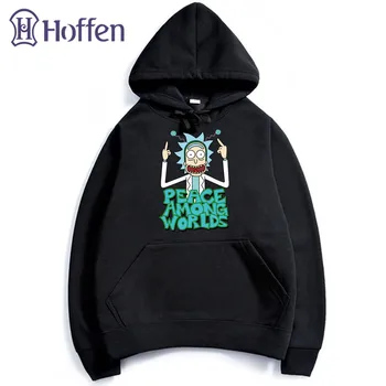 

Hoffen Fashion Men's Hoodies Rick and Morty Cartoon Printed Casual Hoodies Pullover Fleece Warm Winter harajuku Sweatshirts