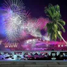Fireworks Night 8’x8′ CP Computer-painted Scenic Photography Background Photo Studio Backdrop ZJZ-919