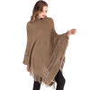 FLORATA Casual Women Sweater Hooded Poncho And Cape Knitted Sweaters Tassel Pullover Solid Sweater Female Poncho And Capes Coat ► Photo 3/6