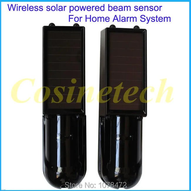 Intelligent wireless solar beam sensor ASK 433MHZsolar powered beam sensor detector for GSM PSTN 3G WIFI home alarm systems