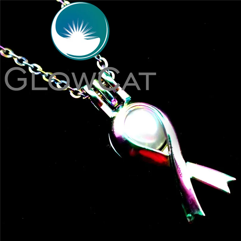 GLOWCAT R-C285 Радуга Цвета Рак молочной железы осведомленности ленты бусины клетка